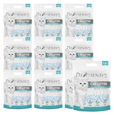 Zdjęcie produktu dla DIAMENTIQ Żwirek Ocean Breeze, Silikonowy, Niezbrylający się dla kota - 10x3,8 l