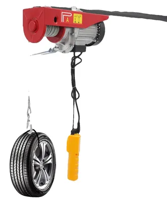 Produktbild von Elektrische Winde, 220V Spannung, 1300W Leistung, 800kg Tragfähigkeit, 5m/min Geschwindigkeit, 39 x 15 x 18 cm Abmessungen