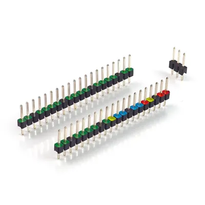 Produktbild von Stiftleisten / Pin Header Set für Raspberry Pi Pico, farbig kodiert, oben
