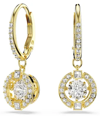 Produktbild von Swarovski Una Angelic Ohrhänger, Rundschliff, Weiß, 18 Karat Vergoldet