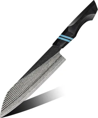 Produktbild von Damast Küchenmesser Zetsurin – Chefmesser in Schwarz und Blau KP37423