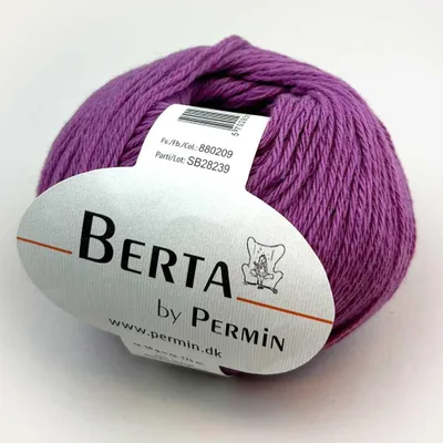Productafbeelding van Berta van Permin – Garen voor breien, wol-katoenmix (kleur: 59 moerbei)