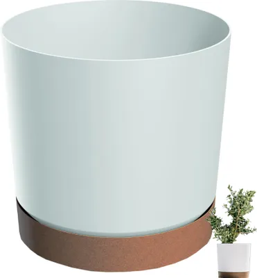 Image de Prosperplast s.r.o. Pot de fleurs TUBO PM 23,9 cm, blanc avec bol en beige