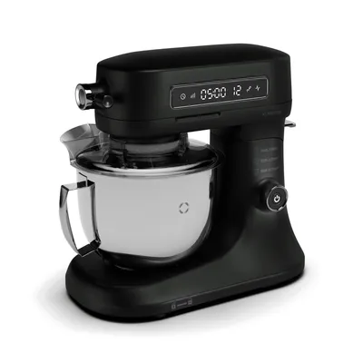 Produktbild von Klarstein Chiara 1600W kuchynský robot - 5l misa z nehrdzavejúcej ocele, 12 rýchlostí, dotykový LCD displej, tichý ≤72 dB, cukrárska súprava vhodná do umývačky riadu, hliníkový odliatok, čierna farba