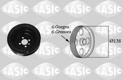 Produktbild von SASIC 2156018 Riemenscheibe Kurbelwelle für VW GOLF VI (5K1) 138mm