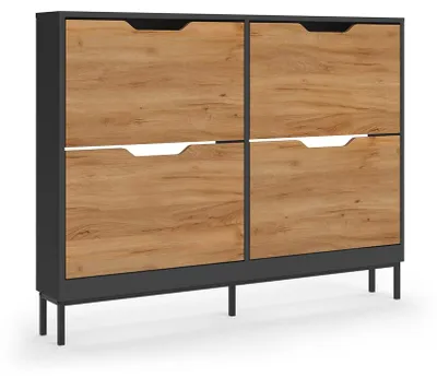 Zdjęcie produktu dla Wózek na buty Vicco Luca Antracyt/Dąb goldkraft 116 x 88.5 cm z 2x2 przegrodami uchylnymi, Model 61422