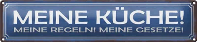 Produktbild von Blechschild Meine Küche meine Regeln, 46x10 cm, Blechschilder Spruch Küche