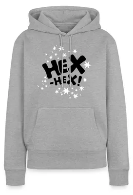 Produktbild von Spreadshirt Bibi Blocksberg Hexspruch Hex Hex Mit Sternen Damen Premium Hoodie, L, Grau meliert