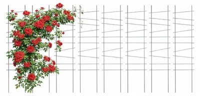 Immagine prodotto di Griglia per rampicanti Relaxdays, set da 8 pezzi, A x L: 115 x 28 cm, metallo, supporto per piante rampicanti, piante da giardino e da vaso, nero