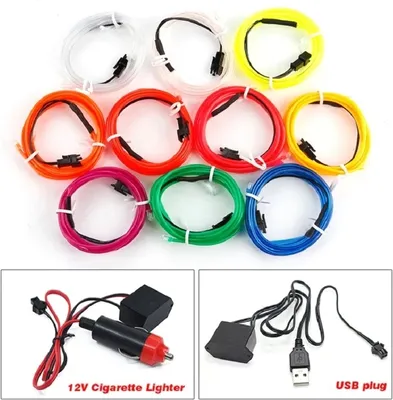Obrázek produktu pro KIK KX4956_3 LED Ambientní osvětlení pro auto  USB 12V páska 3m, oranžová