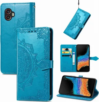 Produktbild von König Design Hülle kompatibel mit Samsung Galaxy Xcover 6 Pro Kunstleder Handyhülle - Handy Case Blau