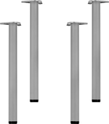 Melko Tischbein 4er Set Stahl rund Kufen Möbelfuß - Silber 71cm / Ø65 mm