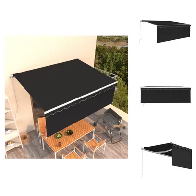 Immagine prodotto di vidaXL Tenda a scomparsa manuale con tenda a rullo 4x3 m antracite - Tende da sole
