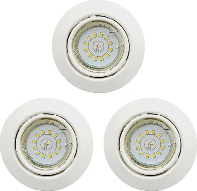 Produktbild von 3 x LED Einbauleuchte weiß rund schwenkbar GU10 3Watt Deckenlampe