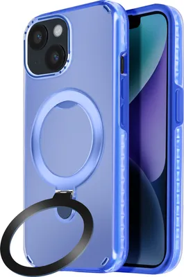 Produktbild von Avizar, MagSafe Hülle für Apple iPhone 13 / 14 Stoßfest mit Klappständer, Blau