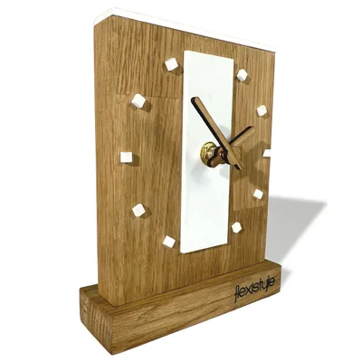 Produktbild von Modern standuhr tischuhr klein aus Holz Eiche Wohnzimmer Badezimmer Uhr Holz tischuhren holzuhr Tisch Uhr tischuhr modern standuhr Clock