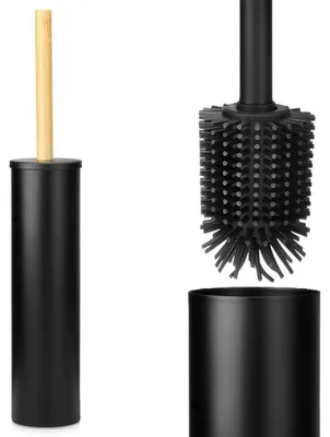Produktbild von Vilde | Toilettenbürste 37,5 cm - Silikon Klobürste - Schwarz - Metalll - WC-Garnitur