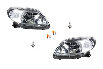 Produktbild von Johns, Scheinwerfer Halogen passend für Dacia Sandero ab 2008- Leuchtmittel Set Li. Re. 8200733878 8200526418 8200733877 8200526417