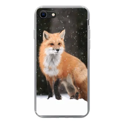Produktbild von MuchoWow® Handyhülle Schutzhülle Hülle für iPhone SE 2022 Fuchs - Schnee - Winter Silikon Softcase Handy Hülle - Schutzhülle