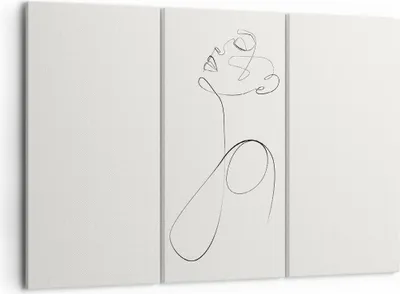 Produktbild von Bild auf Leinwand - Leinwandbild - 3 Teile - Linie Linie Frau - 105x70cm - Wand Bild - Wanddeko - Wandbilder - Leinwanddruck - Bilder - Wanddekoration - Leinwand bilder - Wandbild - CE105x70-5112