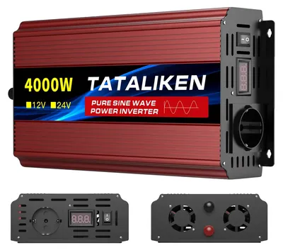 Immagine prodotto di Inverter, doppia presa UE, ventola di raffreddamento intelligente, 12 V 4000 W, 220 V 50 Hz UE