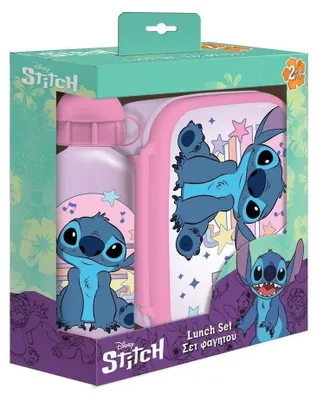 Image de Boîte à lunch avec bouteille + boîte Lilo & Stitch - Diakakis