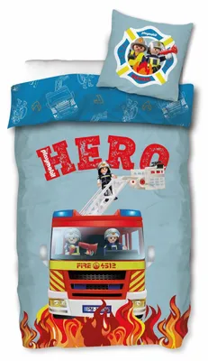 Produktbild von PLAYMOBIL City Action - Feuerwehr - Wende-Bettwäsche-Set, 135x200 cm