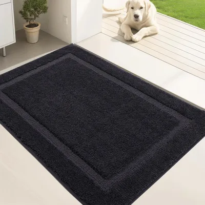 Immagine prodotto di Tappetino antiscivolo per interni, assorbente, ideale per raccogliere lo sporco, colore nero, dimensioni 80 x 120 cm