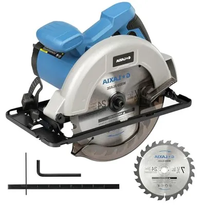 Productafbeelding van Cirkelzaag 1400 W - Elektrische zaag - Hout zagen - Instelbare diepte - 62 mm diepte - Zwart