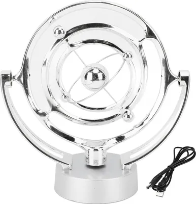 Obrázok produktu pre Perpetual Motion Ball Ornament, dekoratívna elektronická stolová hračka na batérie USB, strieborná