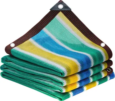 Produktbild von (3m x 3m, Bunt) 95% Schattierungsnetz, Plane, Sonnensegel, multifunktionales, atmungsaktives Beschattungstuch, für Garten, Gewächshaus, Blumen, Pflanzenbeschattungsnetze