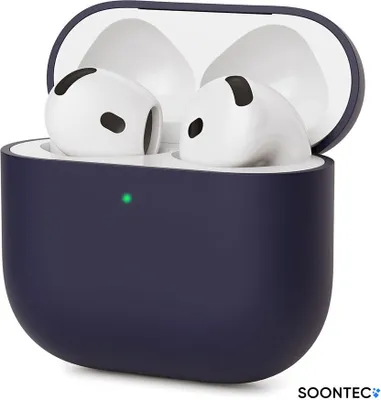 Immagine prodotto di SOONTEC Custodia per AirPods 4 Generation Case Custodia protettiva in silicone Custodia per cuffie Slim Cover in blu