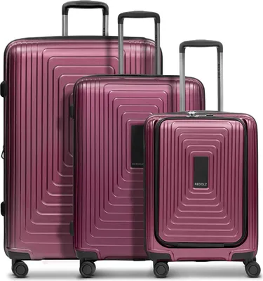 Produktbild von REDOLZ mit Laptopfach Essentials 14 Trolley Set 3-teilig ( S Exp. Front Pocket ) Aubergine Metallic violett 54cm