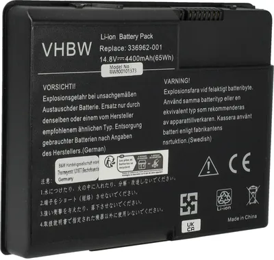 Produktbild von vhbw Akku kompatibel mit HP Compaq Presario X1420AP (PA150PA), X1419AP (PA149PA), X1418AP (PA148PA) Notebook (4400 mAh, 14,8 V, Li-Ion)