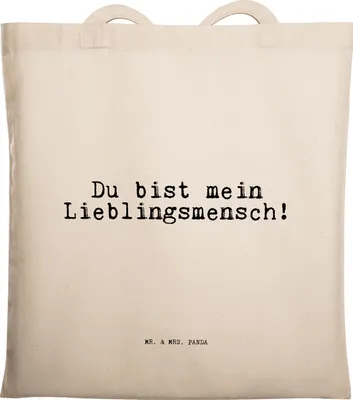 Produktbild von Mr. & Mrs. Panda Tote Bag Du bist mein Lieblingsmensch! - Transparent - Geschenk, Liebling, Tasche, Tragetasche, Lieblingsmensch, Laptoptasche, Sprüche, Einkaufstasche