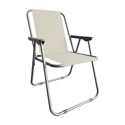 Produktbild von Campingstuhl Anglersessel Gartenstuhl Sessel mit Armlehne beige