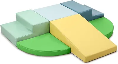 Image de Blocs en mousse pour enfants, jeux d'escalade en intérieur : 6 blocs souples, grands blocs, blocs de jeu - Blocs souples, jouets Montessori pour bébés, grands blocs, jouets d'escalade pour l'extérieur, ensemble de double escalier