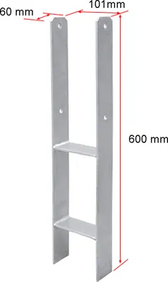 Produktbild von Jiubiaz 6x H-Anker Pfostenträger Pfostenanker Pfostenschuh Bodenhülse 600MM Anker 101MM