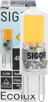 Produktbild von SIGOR 3,2W Ecolux G9 400lm 2700K LED Lampe QT14