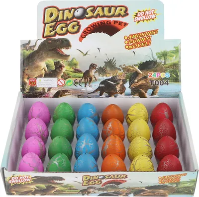 Zdjęcie produktu dla 24 sztuki rosnących zabawek dinozaurów Wielkanocne jaja dinozaurów rosnące w wodzie Nowatorska zabawka dla dzieci (wielokolorowa)