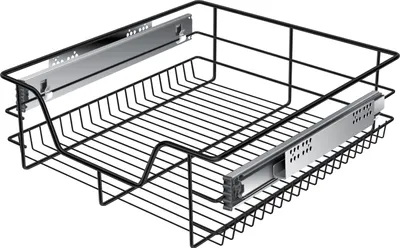 Produktbild von KESSER® Teleskopschublade  Küchenschublade  Küchenschrank  Korbauszug  Schrankauszug  Vollauszug  Schublade, Schwarz, 1x 50cm