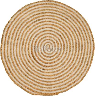 Produktbild von Jute Teppich rund, handgewebt, 60 cm Durchmesser, multicolor, für Wohnzimmer