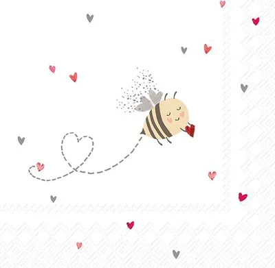 Produktbild von BEE MY VALENTINE red grey Lunch-Servietten L 98821