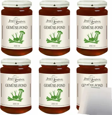 Produktbild von Jürgen Langbein Gemüse-Fond 6er Pack (6x200ml Glas) + usy Block