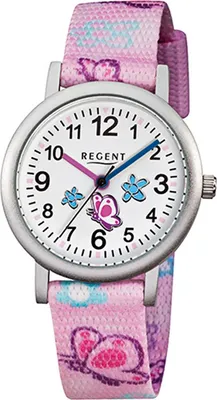 Produktbild von Regent Textil Kinder Uhr F-491 Quarzuhr Armband rosa D2URF491