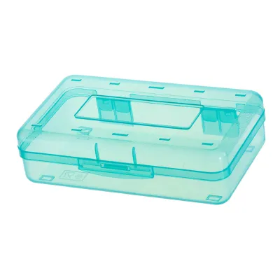 Zdjęcie produktu dla Plastikowy piórnik, piórnik z zatrzaskową pokrywką, piórnik dla dzieci, piórnik o dużej pojemności, przezroczysty piórnik, piórnik szkolny