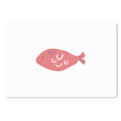 Produktbild von MuchoWow® Schreibtischunterlage Fisch - Rosa - Pastell 60x40 cm - XXL Mauspad - Großes Mauspad