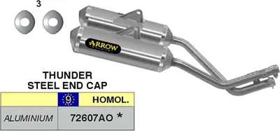 Immagine prodotto di Marmitta slip-on ARROW thunder omologate alluminio per Honda Fmx 650