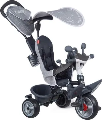 Immagine prodotto di Triciclo per bambini Smoby Baby Driver Plus, struttura in metallo, evolutivo, grigio