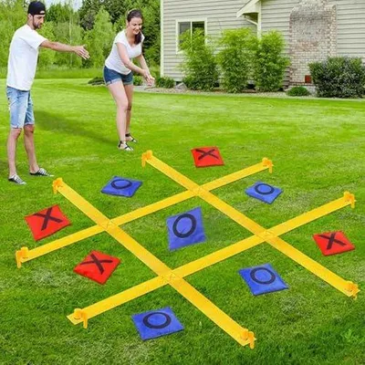 Produktbild von Großes tragbares Bohnensäckchen-Wurfspiel für interaktiven Spielspaß im Garten, am Pool, auf dem Rasen, bei Partys, auf Reisen, beim Camping, Picknick und im Park